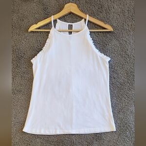 Lilly Pulitzer White Ruffle Halter Camisole Tank Top Size XS